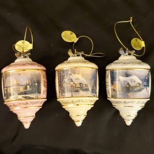 Thomas Kinkade Heirloom Glass Ornaments ser#68413